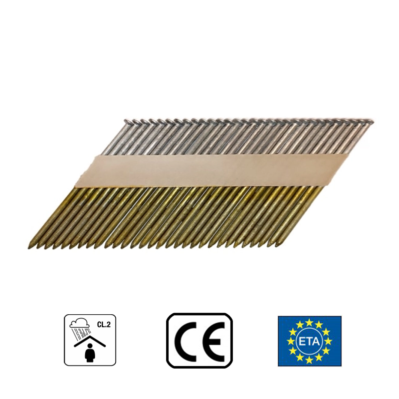 Strip nails 2.8mm; 50-75 mm; 34°; 50 µm Galvanized; Ring Shank