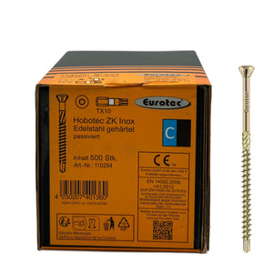 Eurotec Hobotec wood screws, ornamental head, yellow galvanized steel, TX drive (3.2 × 30 – 40 mm) (kopija)