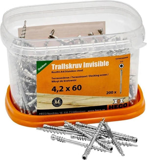 HECO Invisible - Medsraigčiai terasai (4.2 x 60 mm) (200 vnt.) A4