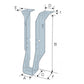 ITSE299/61 - Dvitėjinės sijos laikiklis (299 x 61 x 1.2 mm)