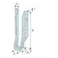IUSE239/61 - Dvitėjinės sijos laikiklis (239 x 61 x 1.2 mm)