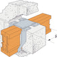 JHMI400/61 - Dvitėjinės sijos laikiklis mūrui (400 x 61 x 2 mm)