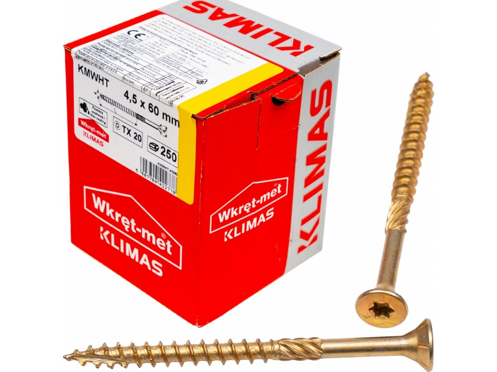 WKRET-MET KMWHT - Medsraigčiai įleidžiama galva (4.5 x 50-60 mm) (250 vnt)