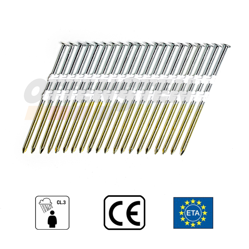 Construction Nails in Strip 2.8x50 mm; 21°; Hot-Dip Galvanized; Ring Shank (4500 g.) - OTTENSTEN