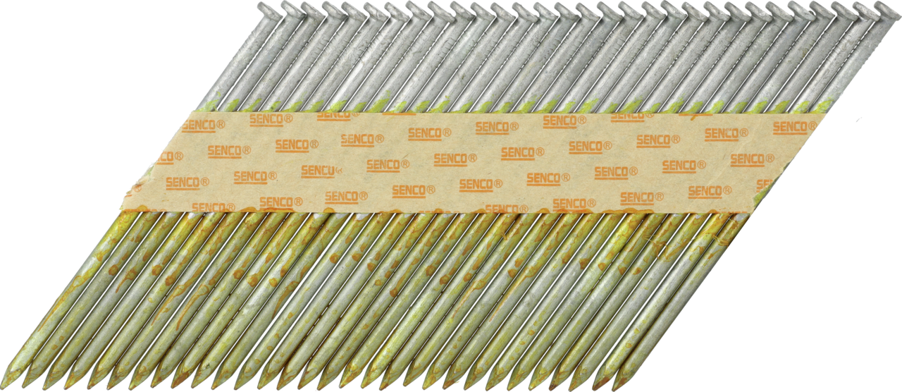 Construction Nails in Strip 3.1x90 mm; 34°; Hot-Dip Galvanized 50µm; Smooth (2000 g.) - SENCO