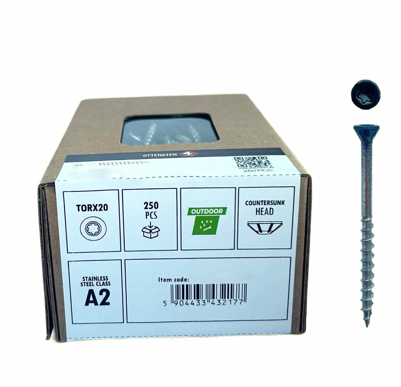 4PRO – Terasinis medsraigtis, įleidžiama galvutė TX20, A2 (4.2 x 56 mm)