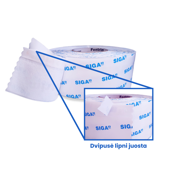 SIGA Fentrim® IS 20 F85 - Juosta su dvipusio lipnumo 15 mm juostele (85 mm x 25 m) (2)
