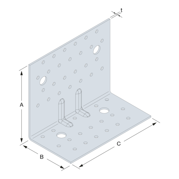 AG922 Simpson Strong-Tie - Sustiprintas tvirtinimo kampas (121 x 79 x 150 mm) (2.5 mm) (2)