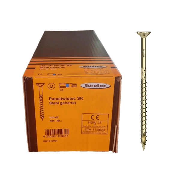 Eurotec Paneltwistec - Medsraigčiai įleidžiama galva, cinkuoti (8 x 80-600 mm) (1)